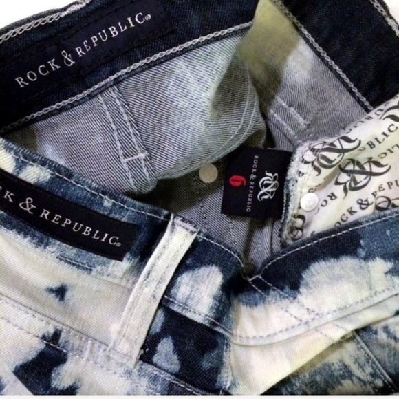 Acid washed high waisted denim shorts bleached out - Picture 7 of 7